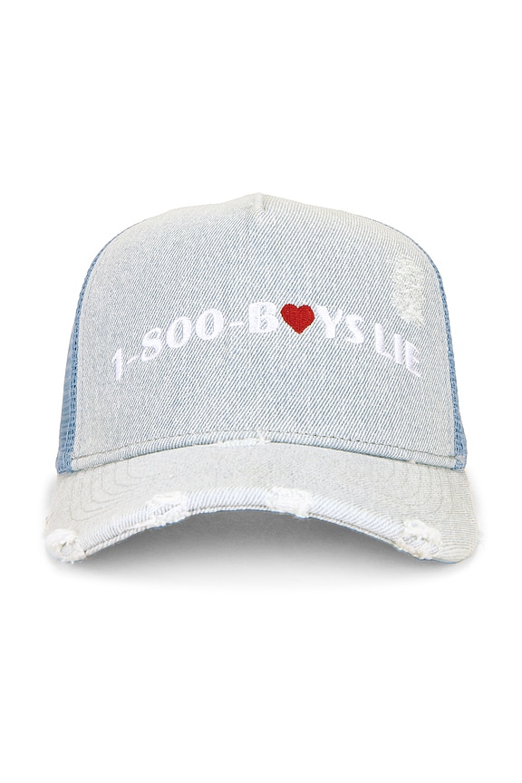 view 2 of 4 GORRA DE CAMIONERO 1-800 HEART in Blue