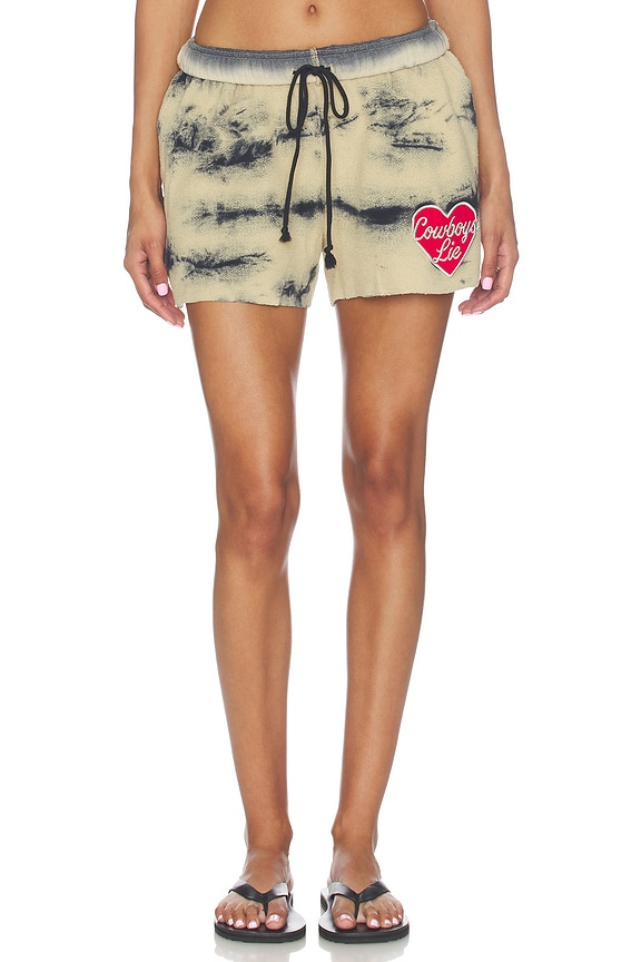view 1 of 6 Cowboys Lie Brushed Fleece Basic Short in Sand Multi