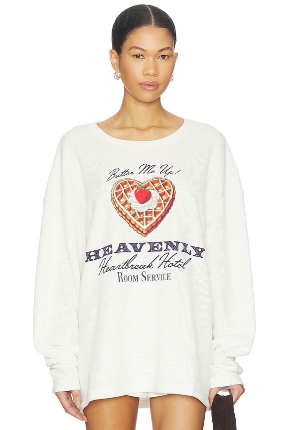 view 2 of 6 Heavenly Room Service Thermal Long Sleeve in Off-white