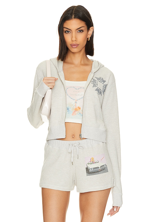 view 2 of 7 Fare Enough Thermal Zip Up in Grey
