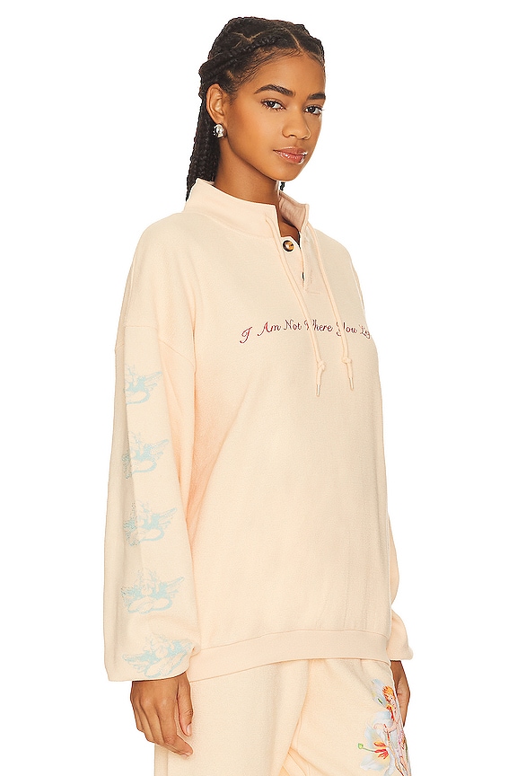 view 2 of 4 I Am Not Where You Left Me Henley Crew in Peach