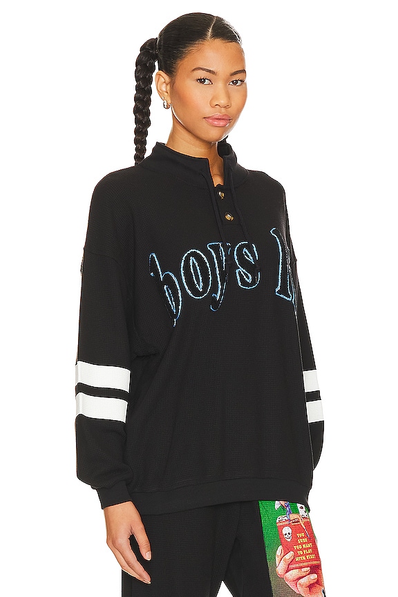 view 2 of 4 Twin Flame Thermal Crewneck in Black