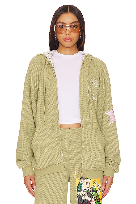 view 2 of 5 ХУДИ С МОЛНИЕЙ DON'T SAY IT DARLING in Olive