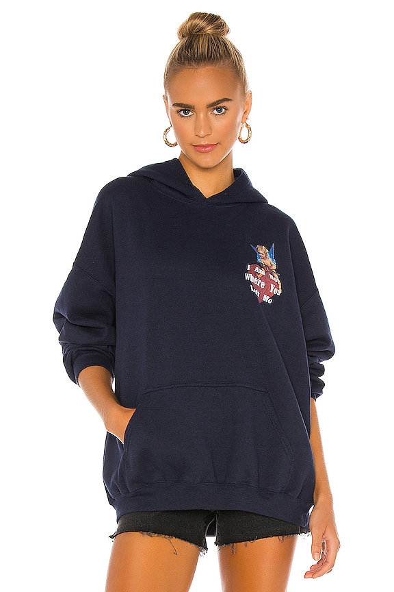 view 2 of 5 I Am Not Where You Left Me Hoodie in Navy