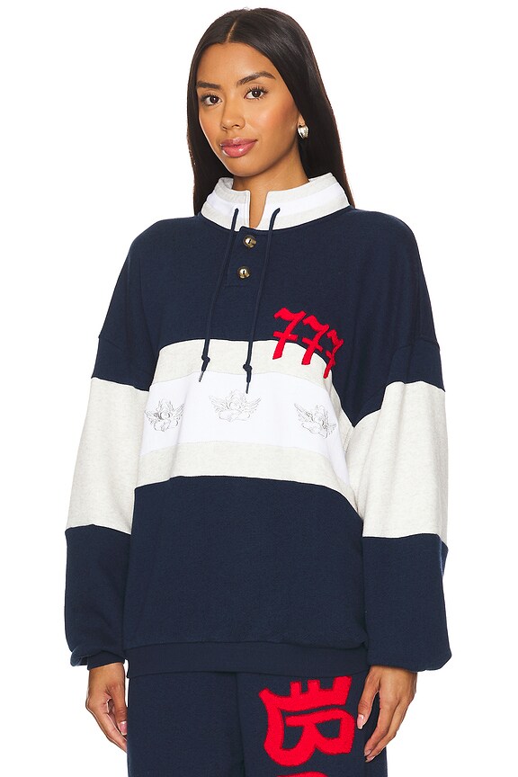 view 2 of 5 Better Luck Next Time Henley Sweatshirt in Navy