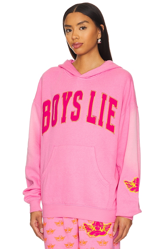 view 2 of 4 Not Your Puppet Racer Hoodie in Pink