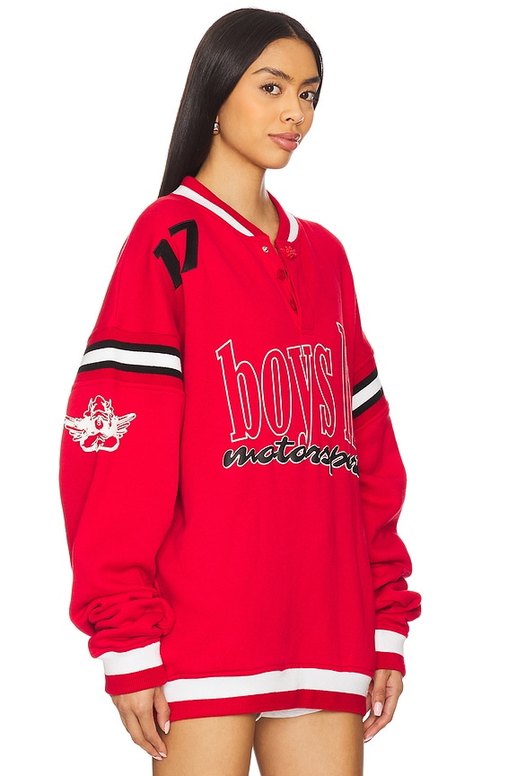 view 2 of 5 Fire Fueler Moto Jordan Pullover in Red