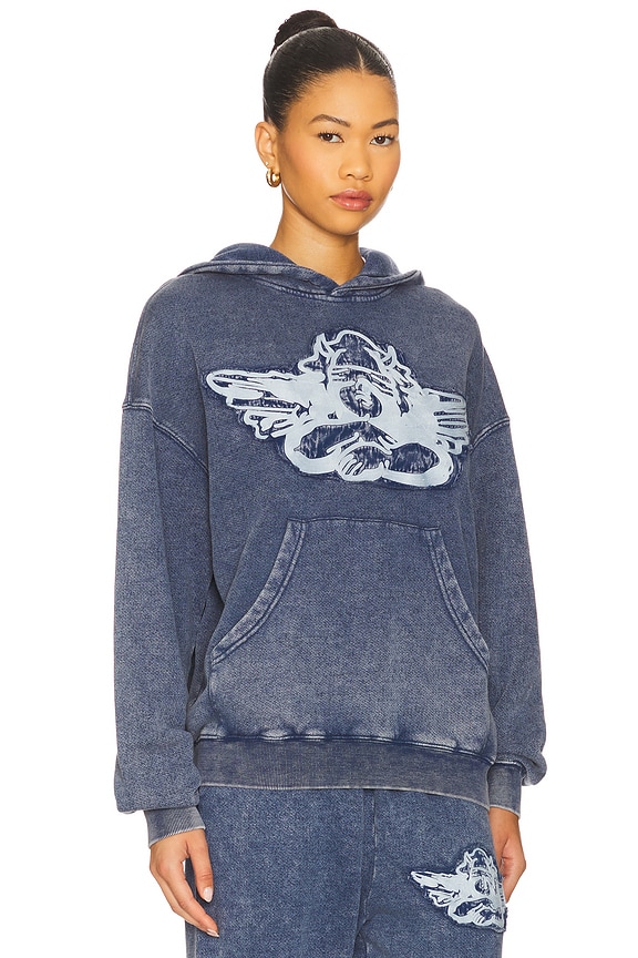 view 2 of 4 Stitch Me Up Racer Hoodie in Blue