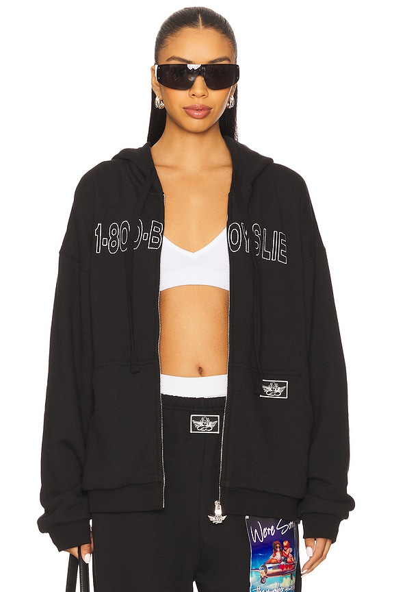 view 2 of 6 Disconnected 1-800 Harley Zip Hoodie in Black