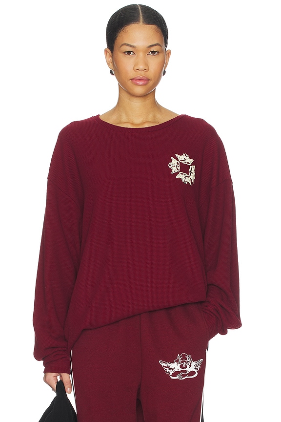 view 2 of 5 MON CHERI 써멀 스웨트셔츠 in Wine