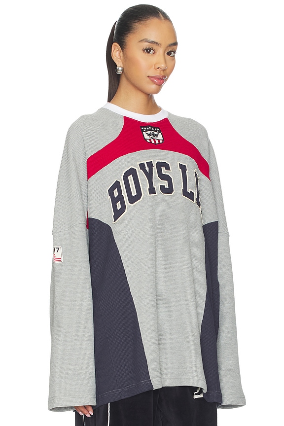 view 2 of 5 Goal Digger Boyfriend V2 Longsleeve in Heather Grey