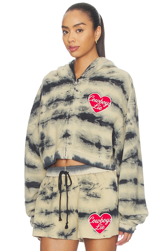 view 2 of 4 SWEAT À CAPUCHE COWBOYS LIE BRUSHED FLEECE ALEX ZIP-UP in Sand Multi