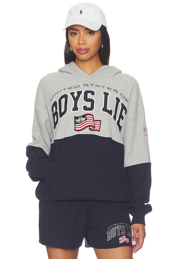 view 1 of 5 SWEAT À CAPUCHE UNITED STATES OF BOYS LIE THERMAL RACER in Navy Multi