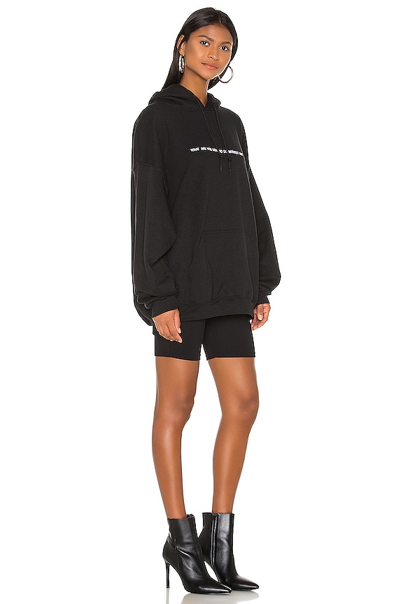 view 2 of 4 SWEAT À CAPUCHE WHAT ARE YOU GOING TO DO WITHOUT HIM in Black
