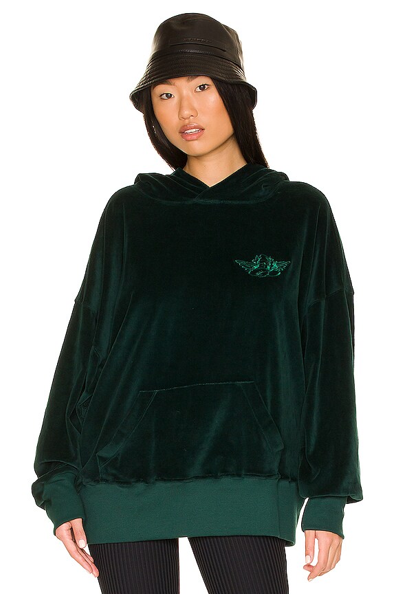 view 2 of 5 Velour Boyfriend Hoodie in Emerald