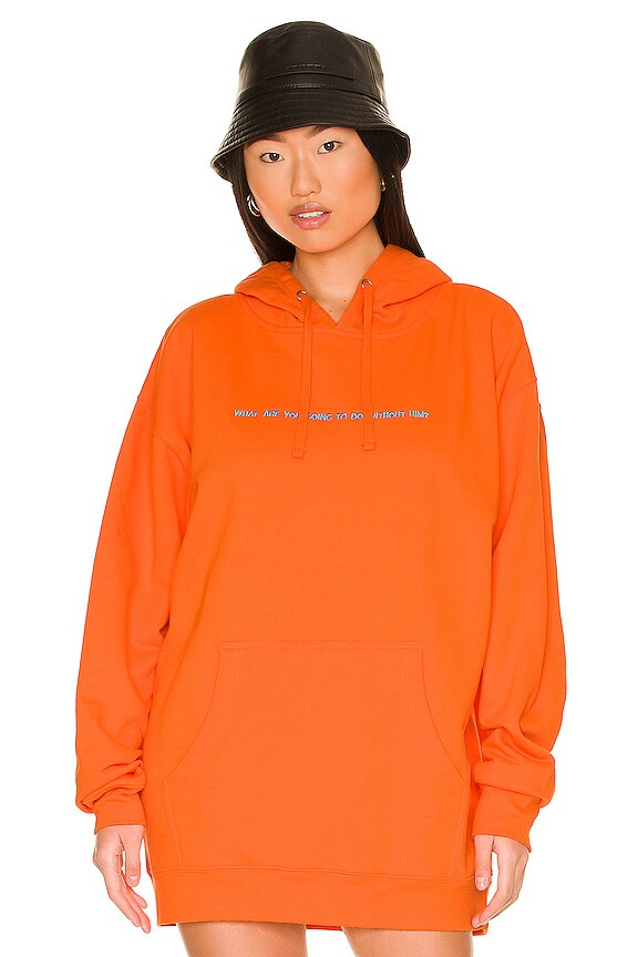 view 2 of 5 What Are You Going To Do Without Him Hoodie in Orange