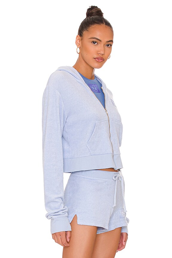 view 2 of 4 Terry Cloth Zip-Up Hoodie in Sea