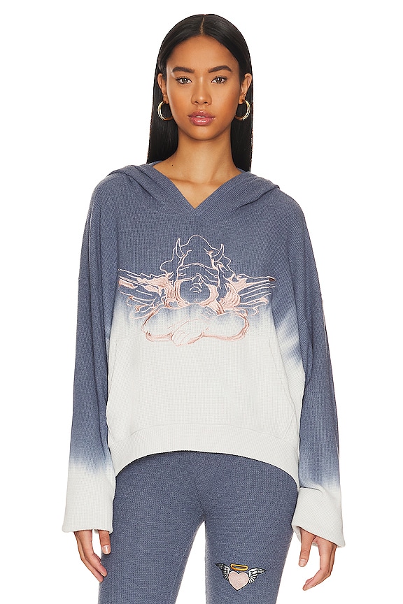 view 1 of 4 SWEAT À CAPUCHE HEAVENLY LOVE in Navy Dip Dye