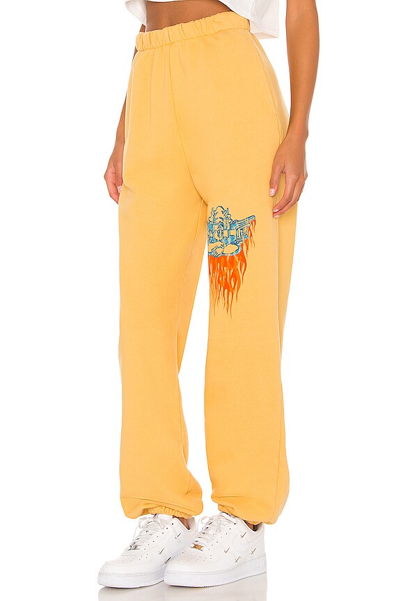 view 2 of 4 Ask Me If I Care Sweatpants in Mustard