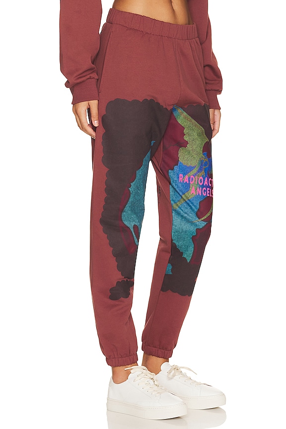 view 2 of 5 RADIOACTIVE ANGELS REMIX スウェットパンツ in Maroon