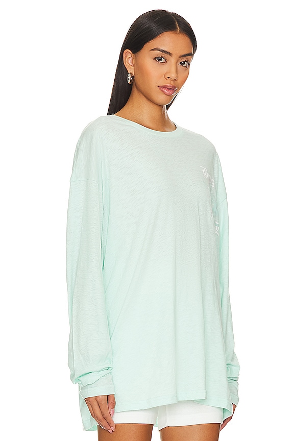 view 2 of 4 T-SHIRT BOYFRIEND MANCHES LONGUES HEAD OVER HEELS in Aqua