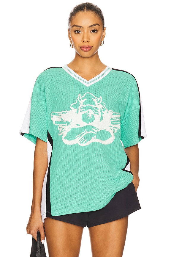 view 1 of 4 Green Spirited Home Run Hero Jersey Top in Green