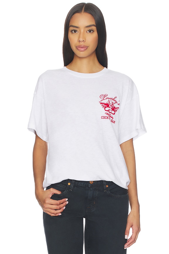 view 2 of 5 X Loverboy Flirty Shirley Slub Boyfriend T-shirt in White