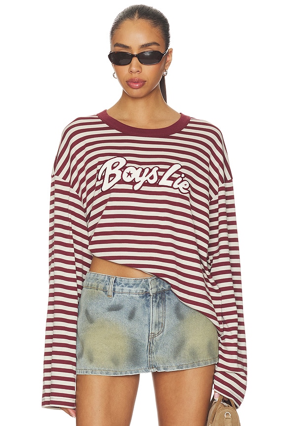 view 1 of 5 TOP MANGA LARGA STARLIGHT BOYFRIEND in Burgundy