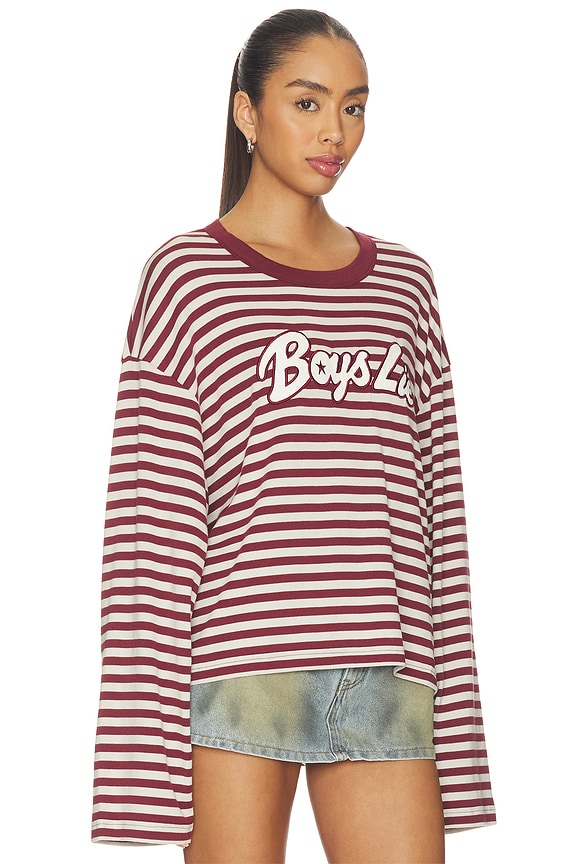 view 2 of 5 TOP MANGA LARGA STARLIGHT BOYFRIEND in Burgundy