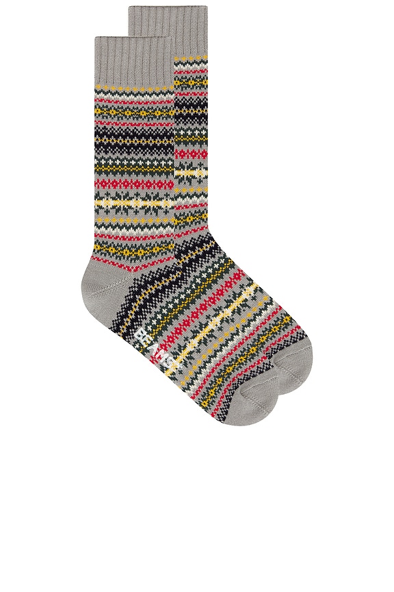 view 1 of 2 Fair Isle Socks in Grey Base