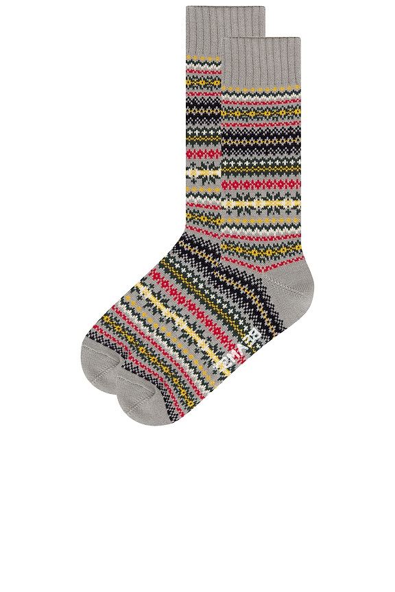 view 2 of 2 Fair Isle Socks in Grey Base