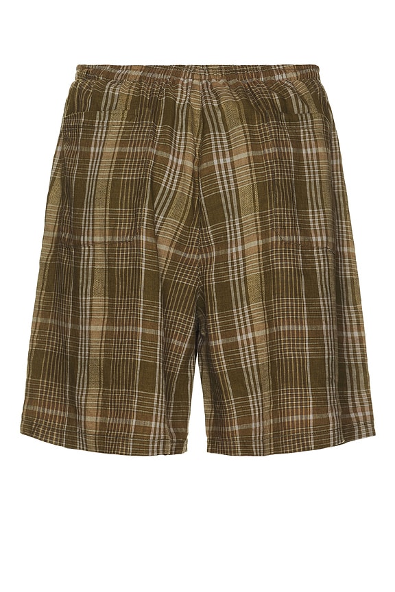 view 2 of 5 Gym Shorts Mesh Plaid in Olive Plaid