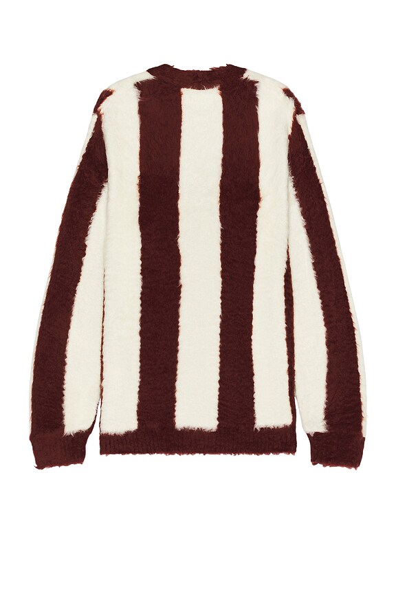 view 2 of 3 Stripe Cotton Shaggy Cardigan in Brown