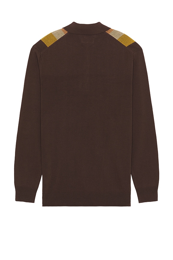 view 2 of 4 Knit Polo Stripe Argyle in Dark Brown