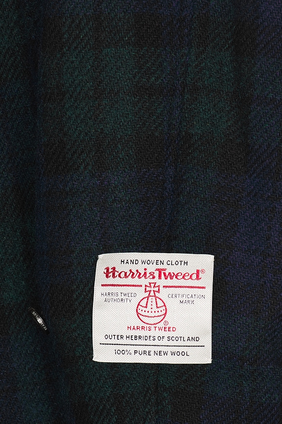 Beams Plus Bal Collar Coat Harris Tweed in Black Watch | REVOLVE
