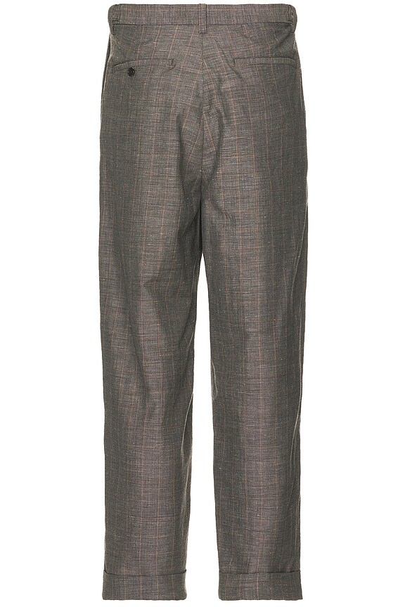 view 2 of 5 Ivy Trousers Wide Linen Plaid in Brown