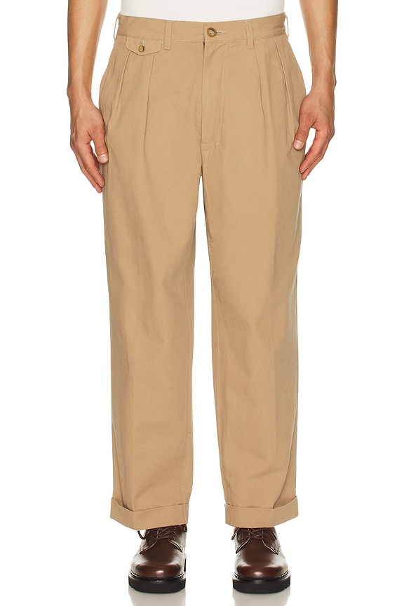 view 1 of 5 2 Pleats Trousers Twill in Khaki