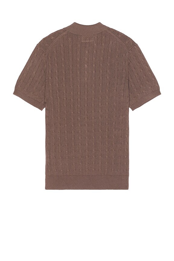 view 2 of 3 Knit Polo Cable in Brown
