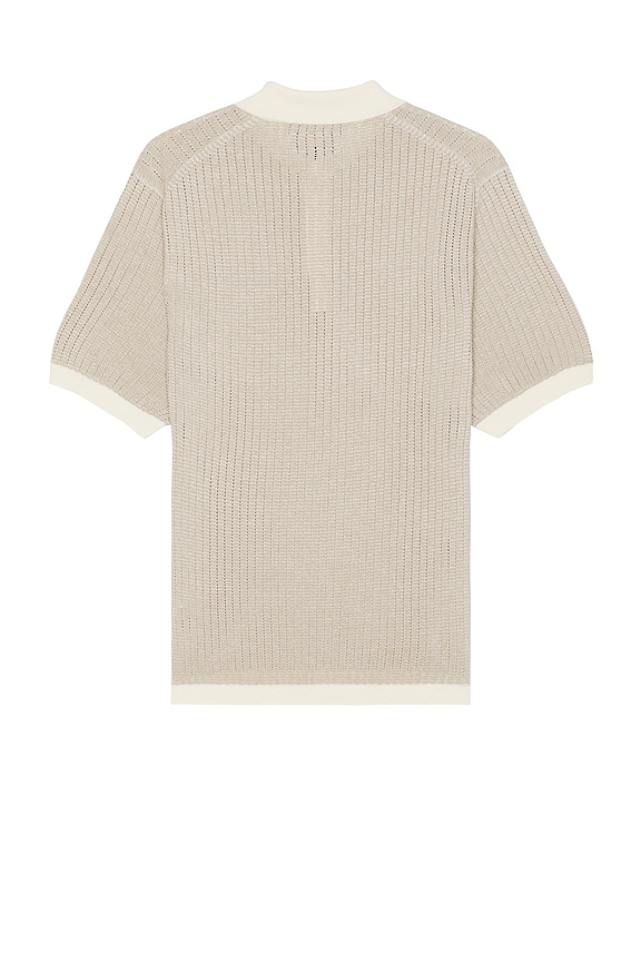 view 2 of 4 Knit Polo Washi 2 Tone in Off White