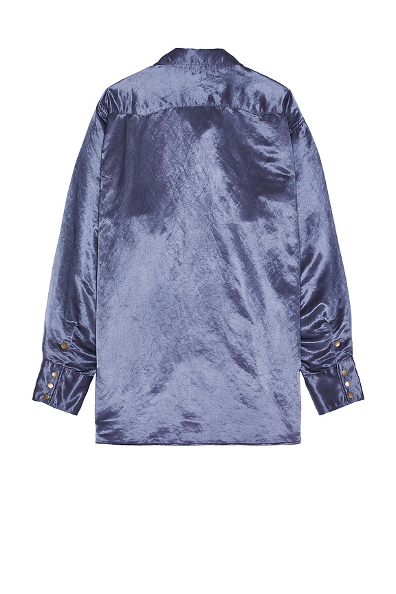 view 2 of 4 Western Shirt Broken Nylon Satin in Navy