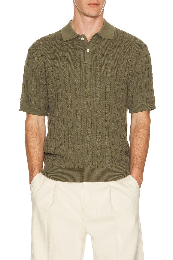 view 1 of 4 Knit Polo Cable in Olive