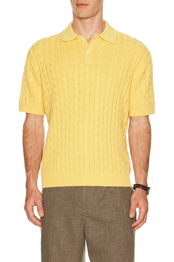 view 1 of 4 Knit Polo Cable in Yellow