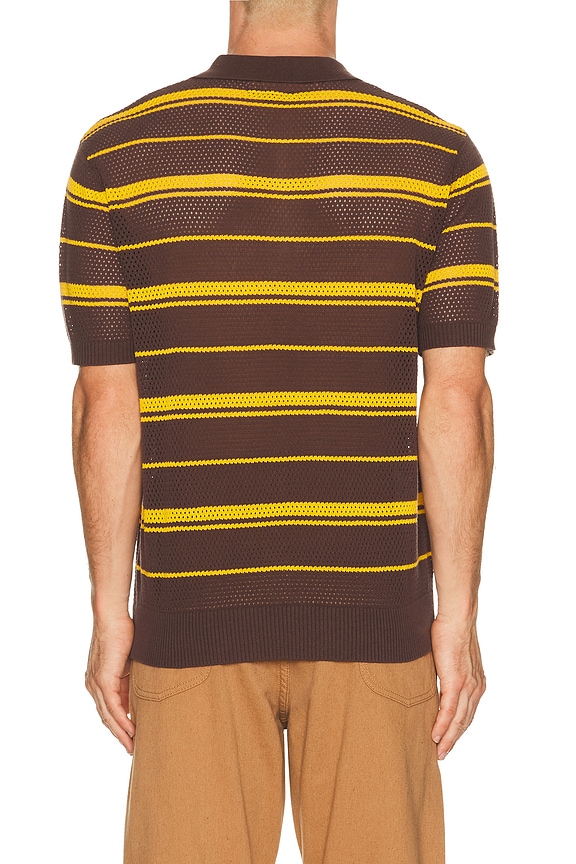 view 2 of 4 Mesh Polo Stripe in Brown