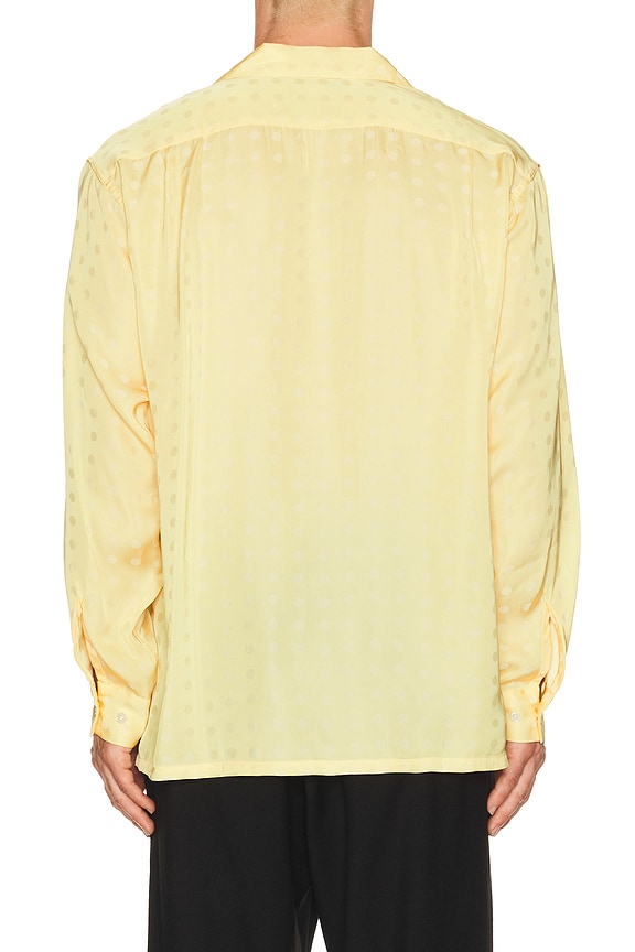 view 2 of 5 Open Collar Cupro Dot Pattern in Yellow