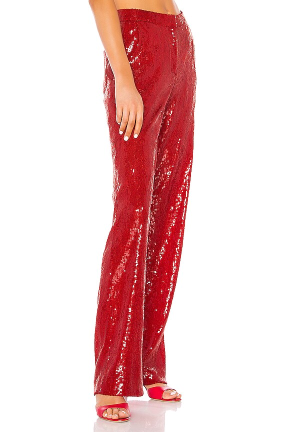 view 2 of 4 Tailored Sequin Pant in Red