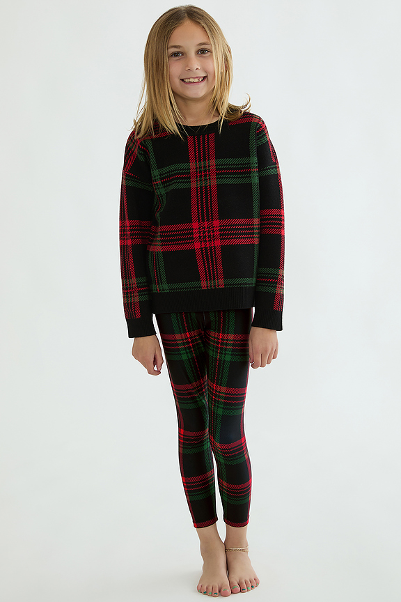 view 2 of 3 Kids Little Peppa Legging in Ribbon Plaid