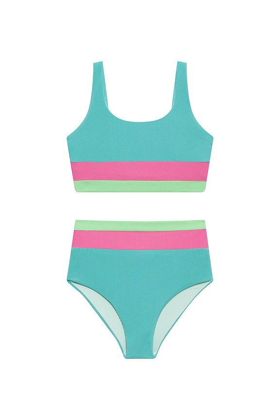 view 1 of 3 Little Mackenzie And Heidi Set in Strawberry Ice Colorblock