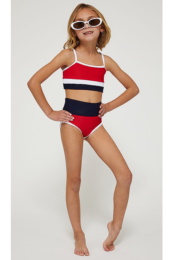 view 2 of 4 EVA & EMMIE キッズビキニセット in Americana Colorblock