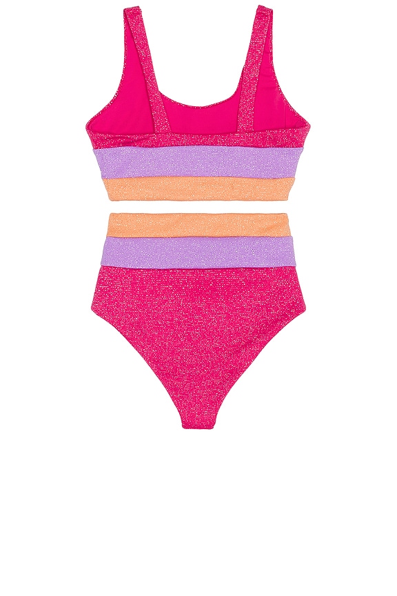 view 2 of 5 Kids Little Mackenzie Top & Heidi Bottom in Coral Bay Colorblock