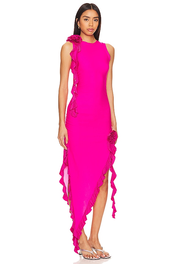 view 2 of 3 Sabine Dress in Fuchsia Peony